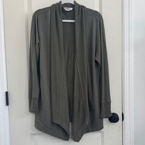 Women's Athleta Olive Green Open Front Cardigan Large
